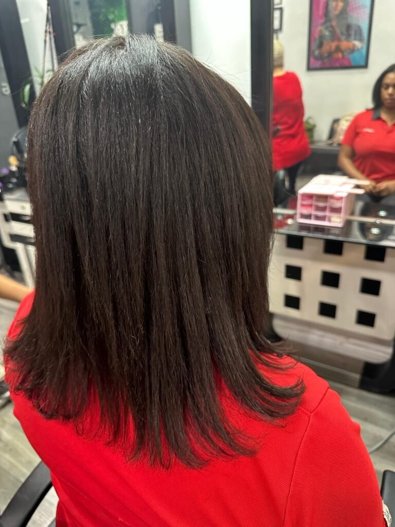 Satisfied clients enjoying professional hair services and beautiful results