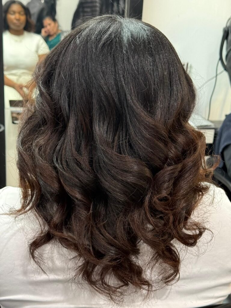 Satisfied clients enjoying professional hair services and beautiful results