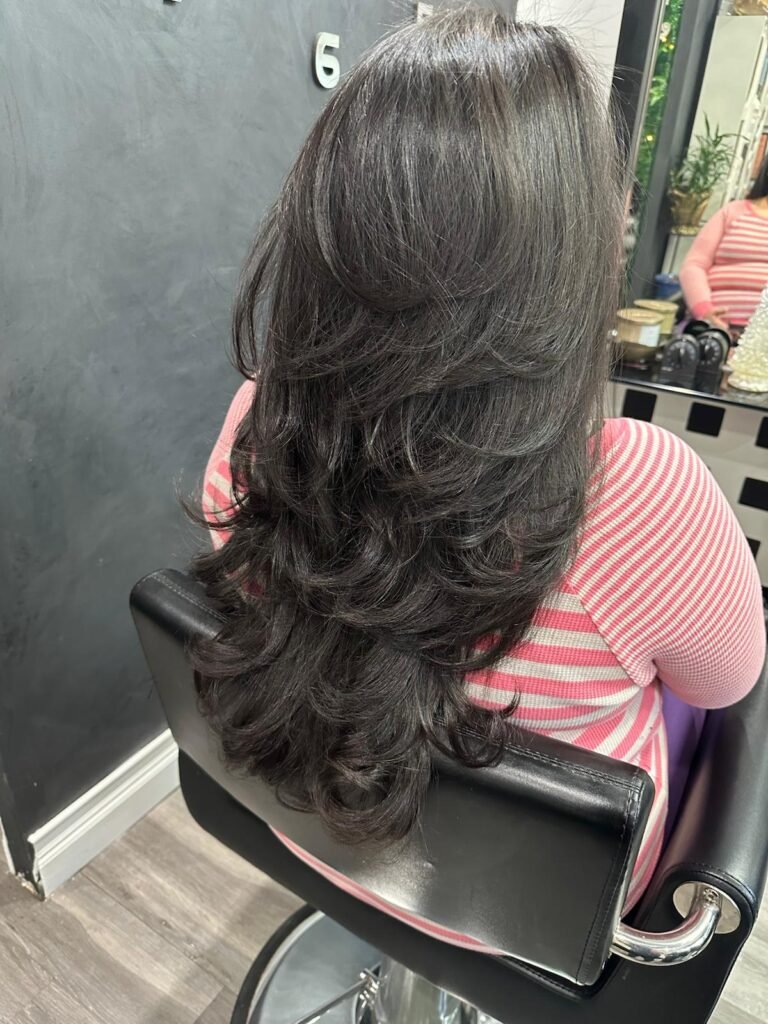 Satisfied clients enjoying professional hair services and beautiful results